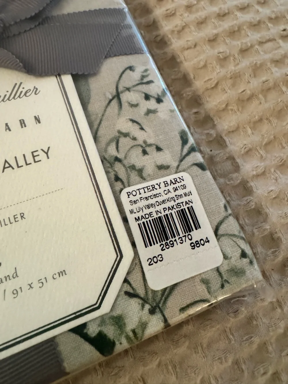 Monique Lhuillier Pottery Barn Lilly of the Valley Cotton Pillow Sham King NWT
